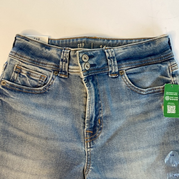Gap Kids 70’s Flare Leg High Rise Distressed Jeans - Size 14 - Picture 9 of 17